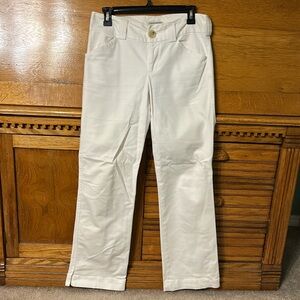 Banana Republic Stretch White Straight Leg Trouser Pant